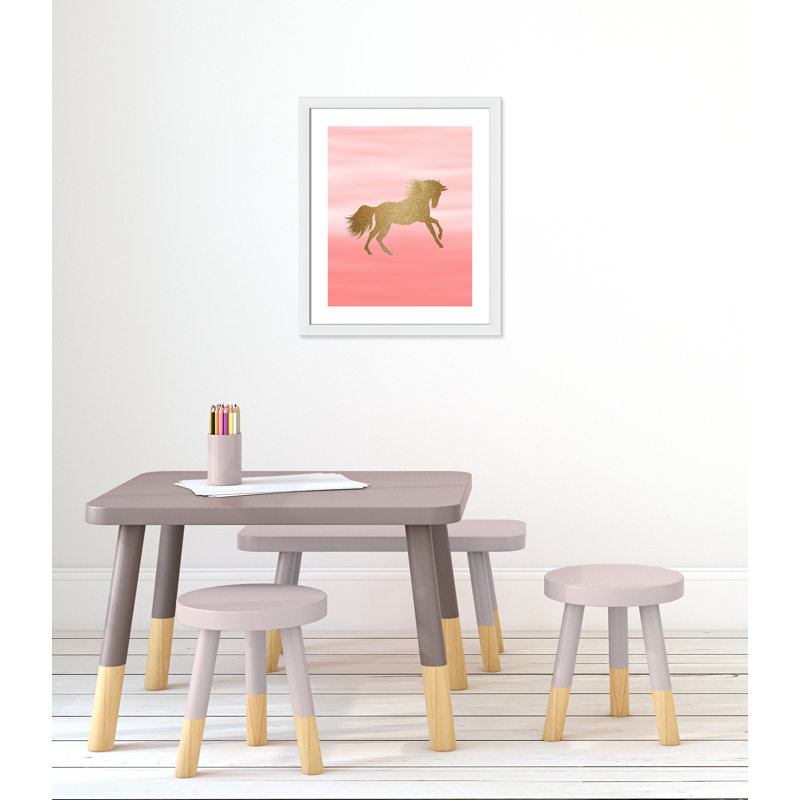 Art encadré ombré rose 1 ', H 24,5 po x l 20,5 po x P 0,6 po, Cadre blanc