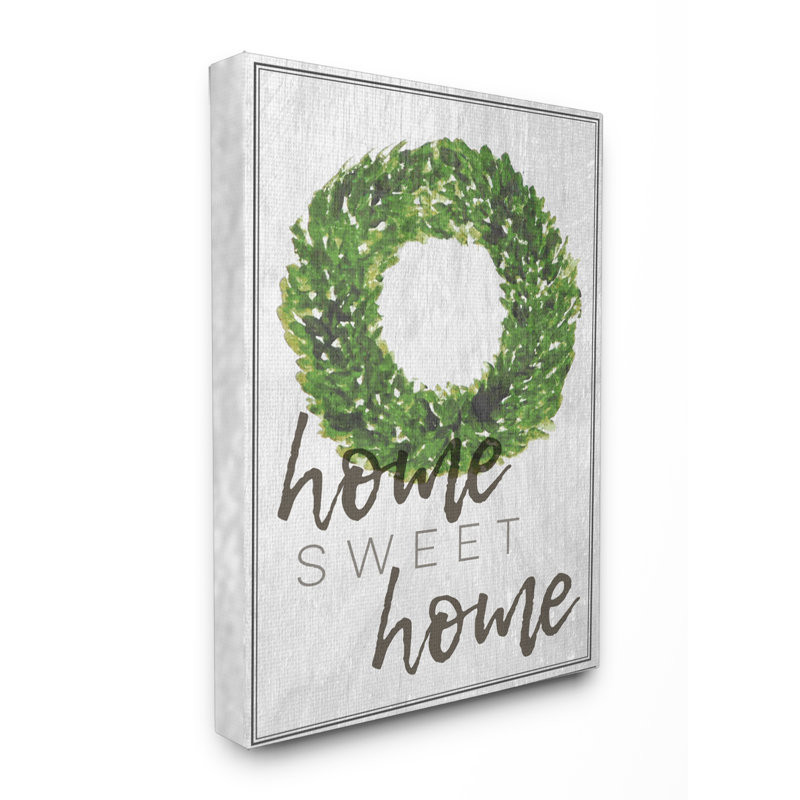 « home, couronne de feuillage home », art textuel, Toile tendue, H 20 po x l 16 po