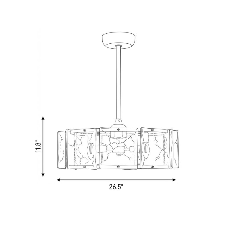 Ventilateur DEL à 5 lumières Genry Genry, Nickel poli