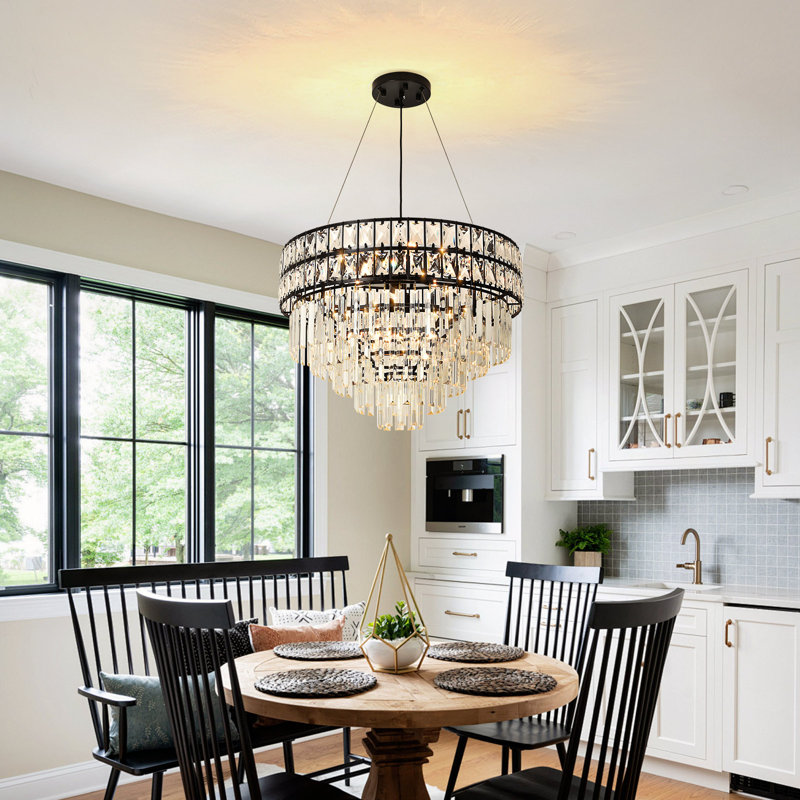 Darianna 11 - Light Crystal Chandelier, Matte Black