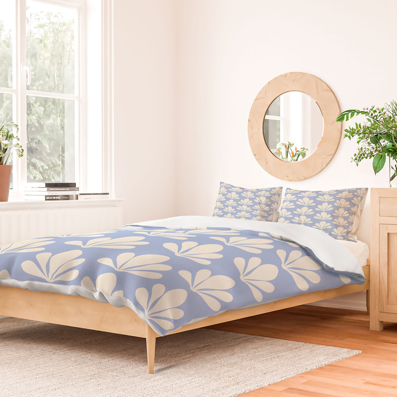 Housse de couette en coton bleu standard, Housse de couette grand