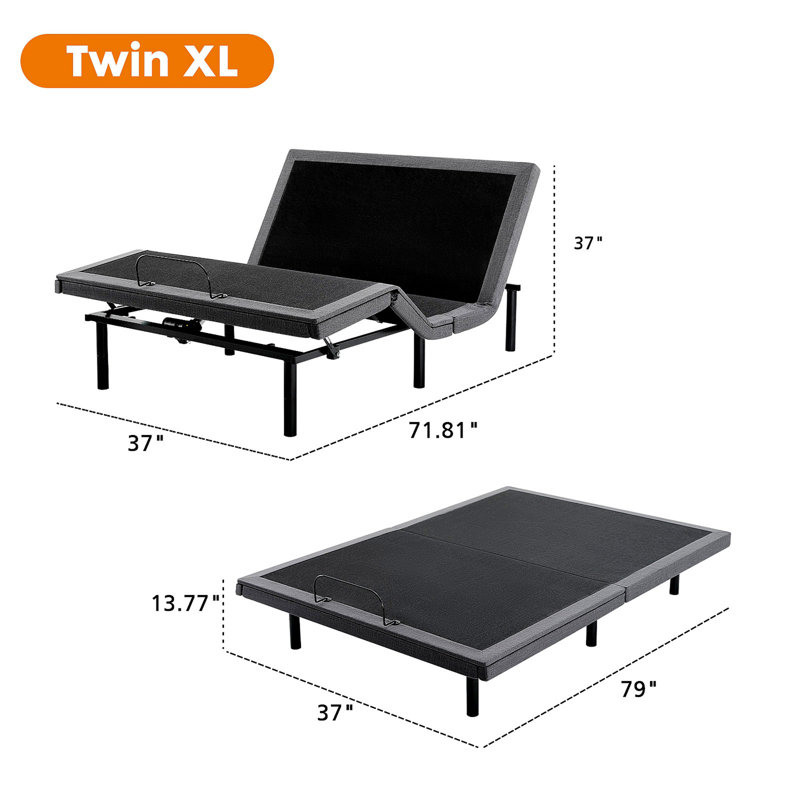 Lit électrique ergonomique réglable avec télécommande sans fil et fonctions multiples pour un sommeil optimal