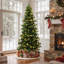 Sapin de Noël artificiel réaliste de 2,13 m (7 pieds) avec 350 lumières DEL blanc chaud et support en métal