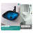 Bathroom Artistic Tempered Glass Vessel Bathroom Sink With Faucet And Pop-Up Drain, Blue