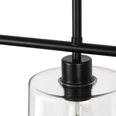 5.9''(W) Glass Dimmable Modern Linear Kitchen Island Pendant Lights with Adjustable Height 3 - Light