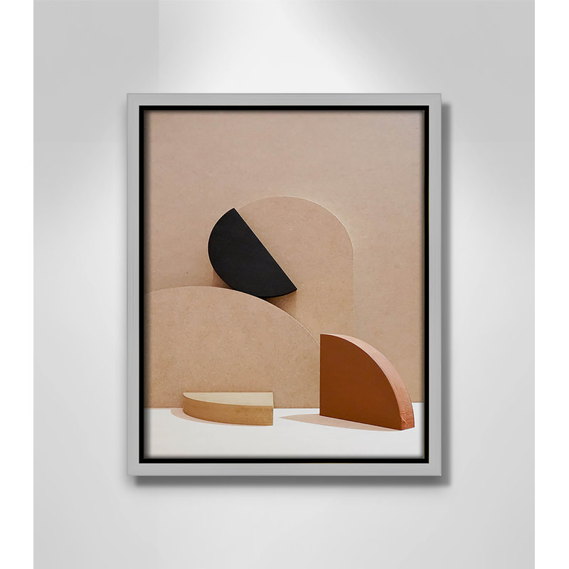Neutral Harmony dévoilé par Casa Fine Arts, H 21,5 po x l 17,5 po, Cadre flottant argent, Pas de tapis