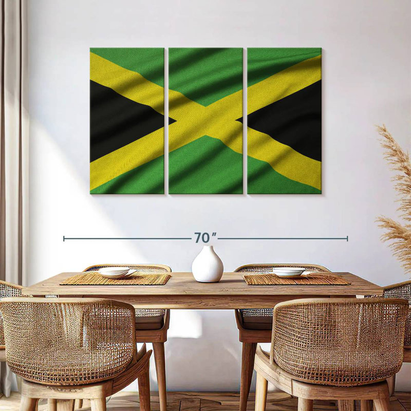 Borges Waving Jamaica Flag, 36" H x 57" W