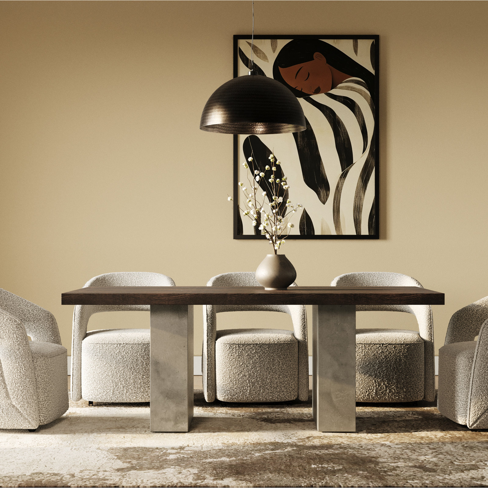 Torian Dining Table, 30" H x 79" L x 39" W