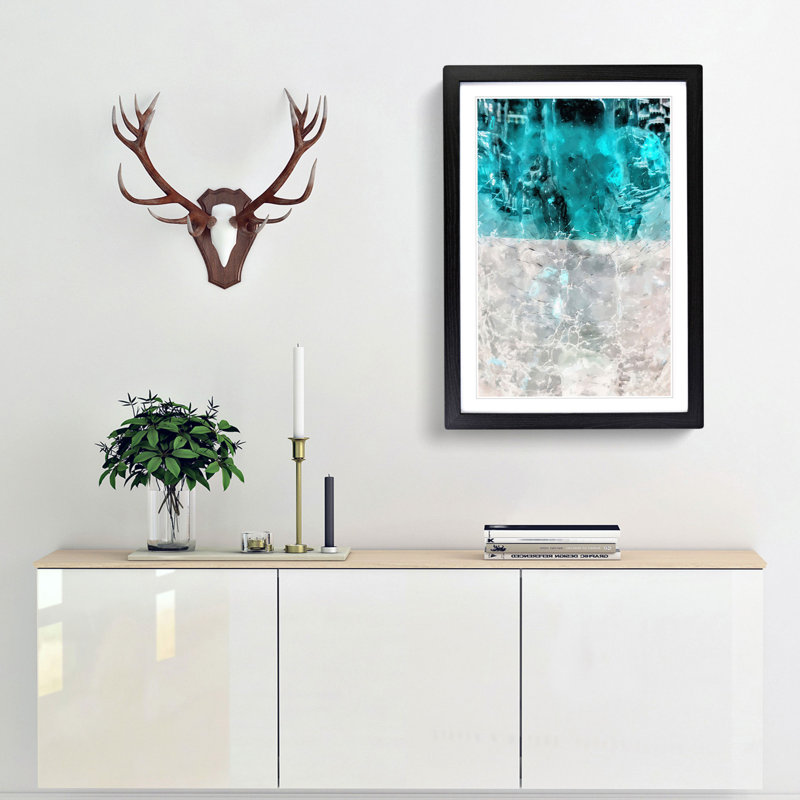 Wash over Me in Abstract - Picture Frame Graphic Art Print, 76cm H x 50cm W x 2cm D, Black