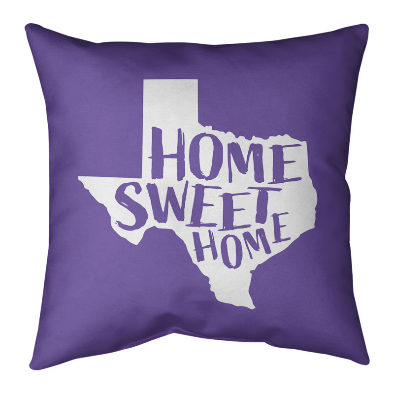 Reversible Throw Pillow, 18" H x 18" W, Purple, Texas