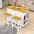 Kitchen Island with 2 Bar Stools, Power Outlet, Storage Rack and 2 Drawers-398232748