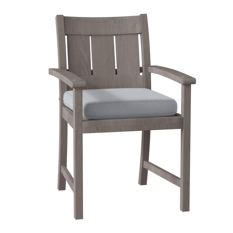Chaise avec accoudoirs Croquet, Welt, Lin chambray, Teck huître