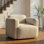 Creger Modern White Accent Chair With Rounded Arms