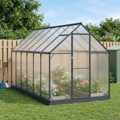 vidaXL Garden Greenhouse Anthracite Aluminum and Galvanised Steel Outdoor