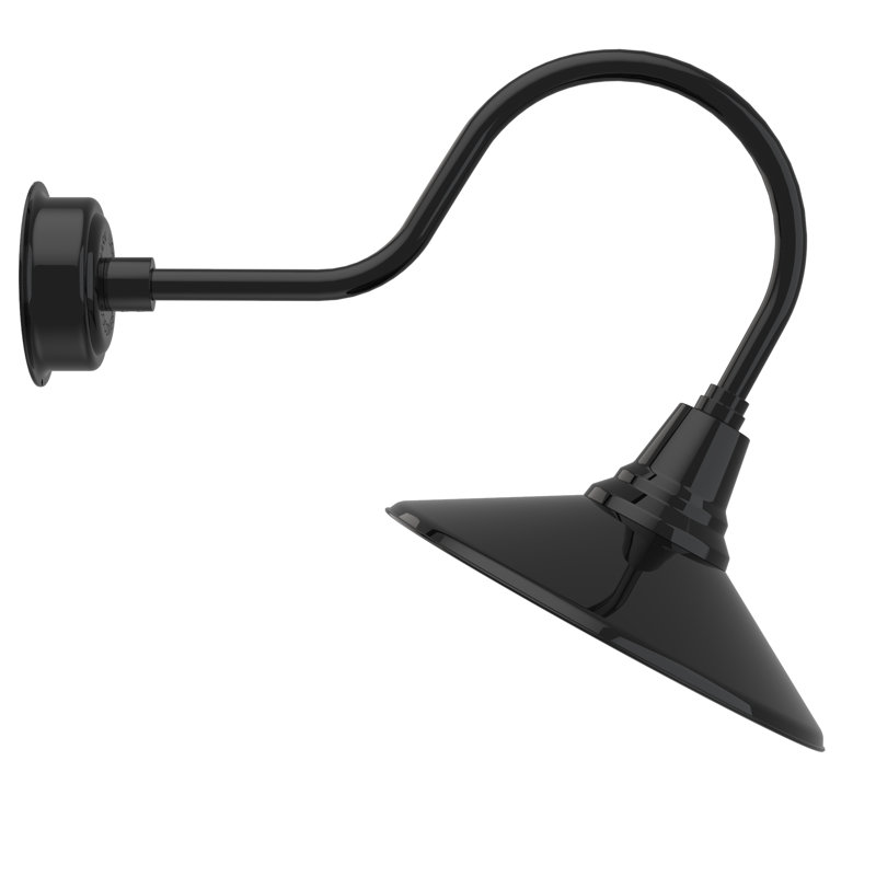 Luminaire de grange d’extérieur à del Albali, H 8 po x l 16 po x P 12 po, Noir