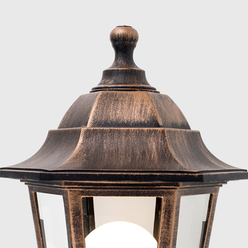 Skipton 35cm H Outdoor Wall Lantern, Black Gold