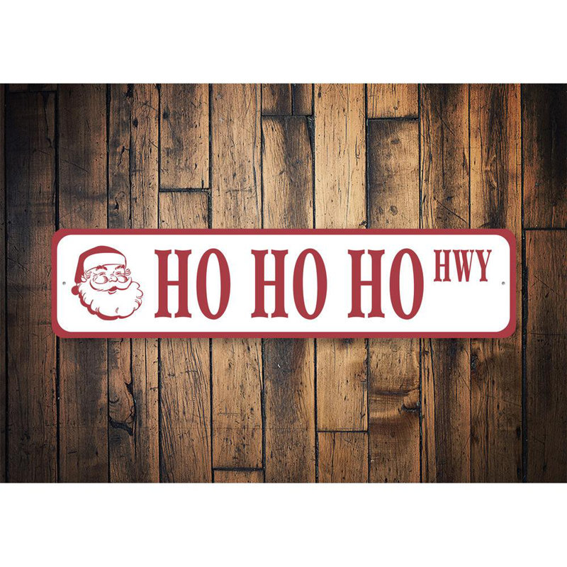 Plaque en aluminium Ho Ho Ho Santa, H 4 po x l 18 po x P 0,04 po