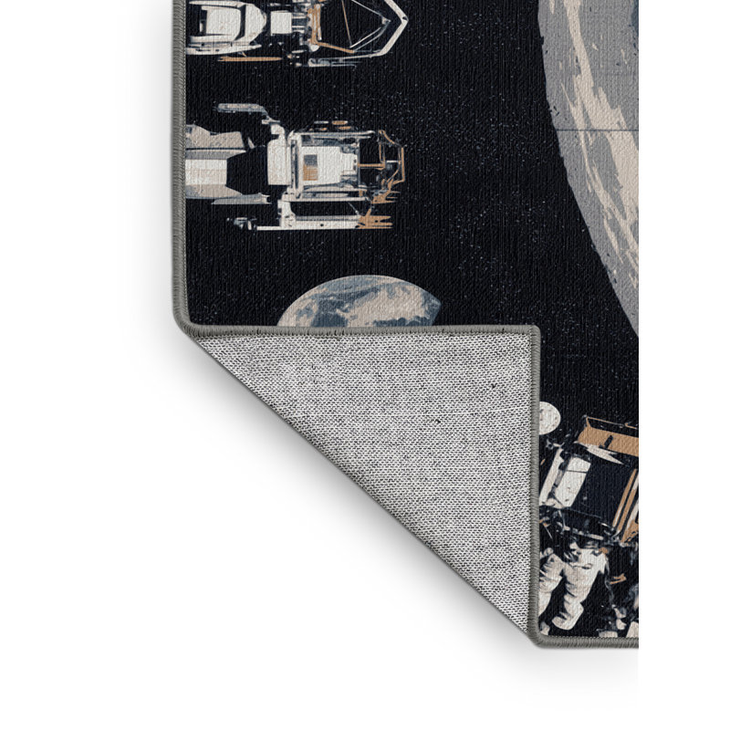Tapis gris lavable à la machine, Rectangle 5 pi x 7 pi