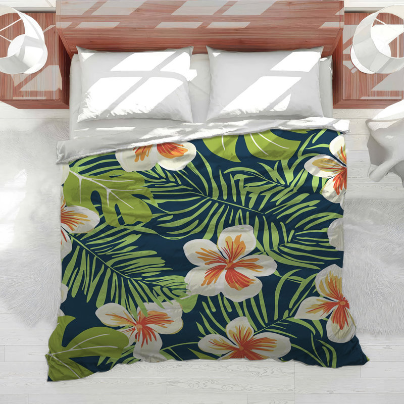 Édredon à fleurs tropicales, Édredon simple