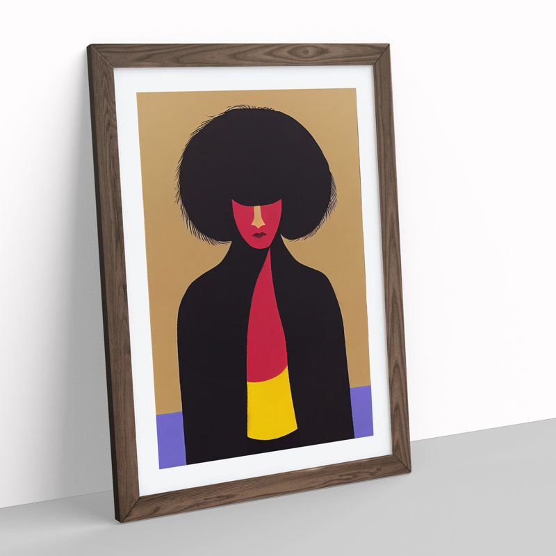 Unique Abstract Woman No.4 - Single Picture Frame Print, 64cm H x 46cm W x 2cm D, Walnut Framed