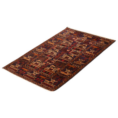 Sadeja One-of-a-Kind 3'0" X 5'0" 1990s Wool Area Rug in