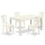 Ensemble de mobilier de salle à manger 5 pièces comprenant une table de salle à manger rectangulaire et 4 chaises en bois, 36 x 60 pouces, lin blanc-1378530701-1465854003