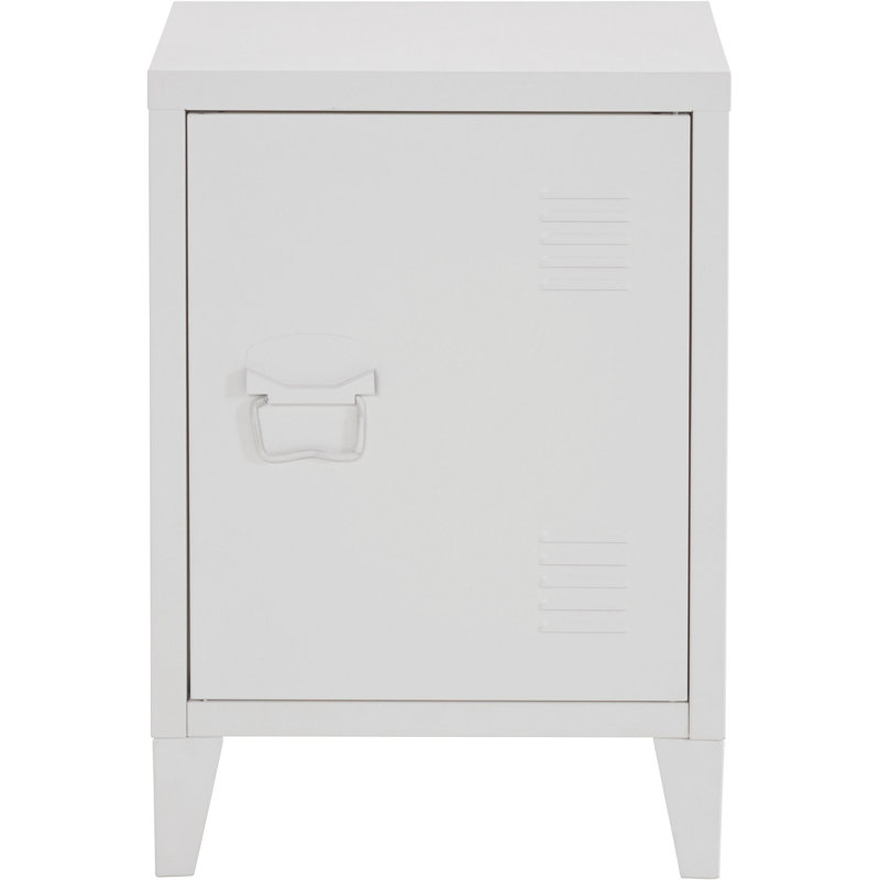 Carles 40cm W Steel Bedside Table, White