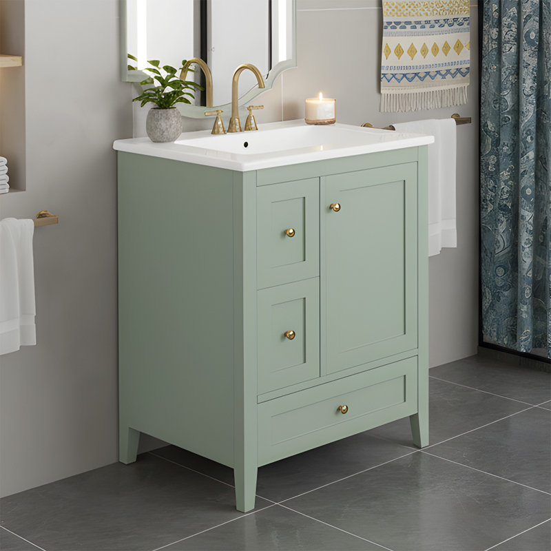 Meuble-lavabo 24 po avec lavabo, Vert