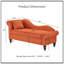 Chaise longue en velours avec rangement, accoudoir gauche et coussin lombaire-131220976