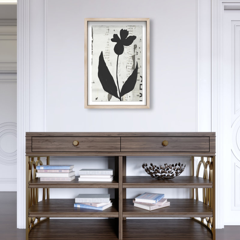 Single Orchid Print by Oliver Gal, 31.5"H x 21.5"W, Natural Oak Shadowbox