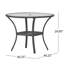 Table bistro de patio avec cadre en fer gris, plateau en verre de 1,00 po, Table carrée de 29,92 po de hauteur et de 35,24 lb avec cadre recouvert, pour l'extérieur, largeur et profondeur, hauteur