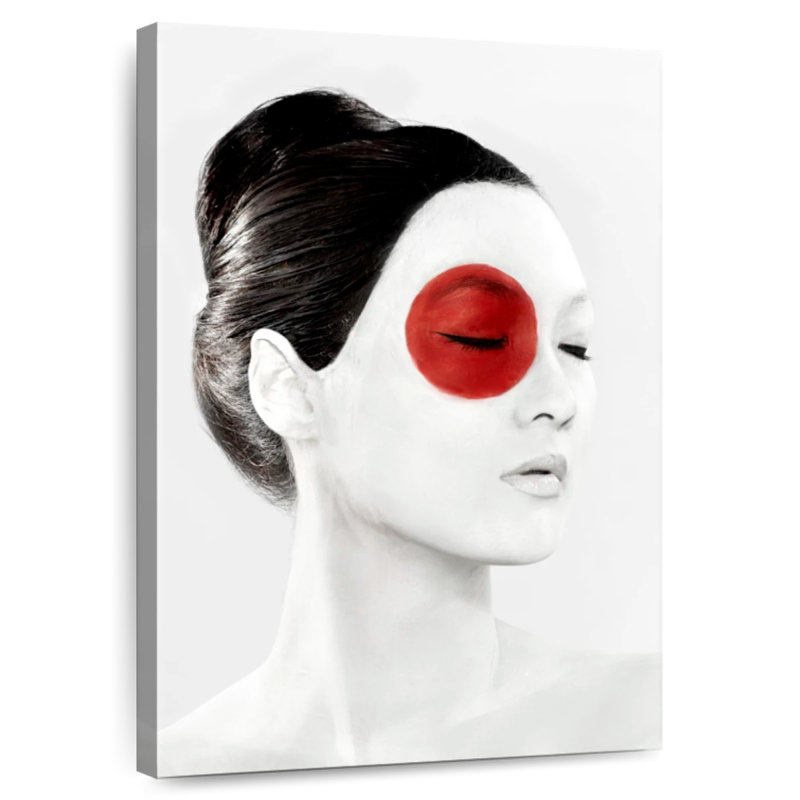 Peinture de visage de drapeau japonais Leisha, H 24 po x l 16 po