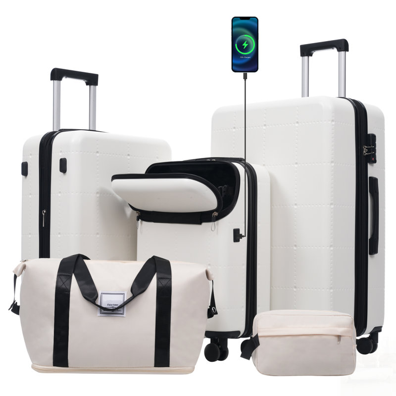 Ensemble de valises durables avec port USB, valises extensibles et sacs de voyage pour un voyage polyvalent et pratique