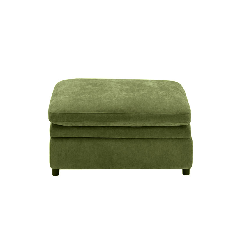 Heffington 37.4" Wide Rectangle Standard Ottoman, Green