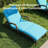2-Piece Brown Wicker Chaise Lounge Set with Blue Cushions for Outdoor Patio & Poolside-458369353-458369359