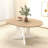 Farmhouse Expandable Dining Table - Oval Tabletop with Removable Leaf, Trestle X-Shaped Base for Kitchen-1107229488-1107229646