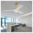 52 Inch Indoor Ceiling Fan With Dimmable LED Light 3 Solid Wood Blades Remote Control Reversible DC Motor