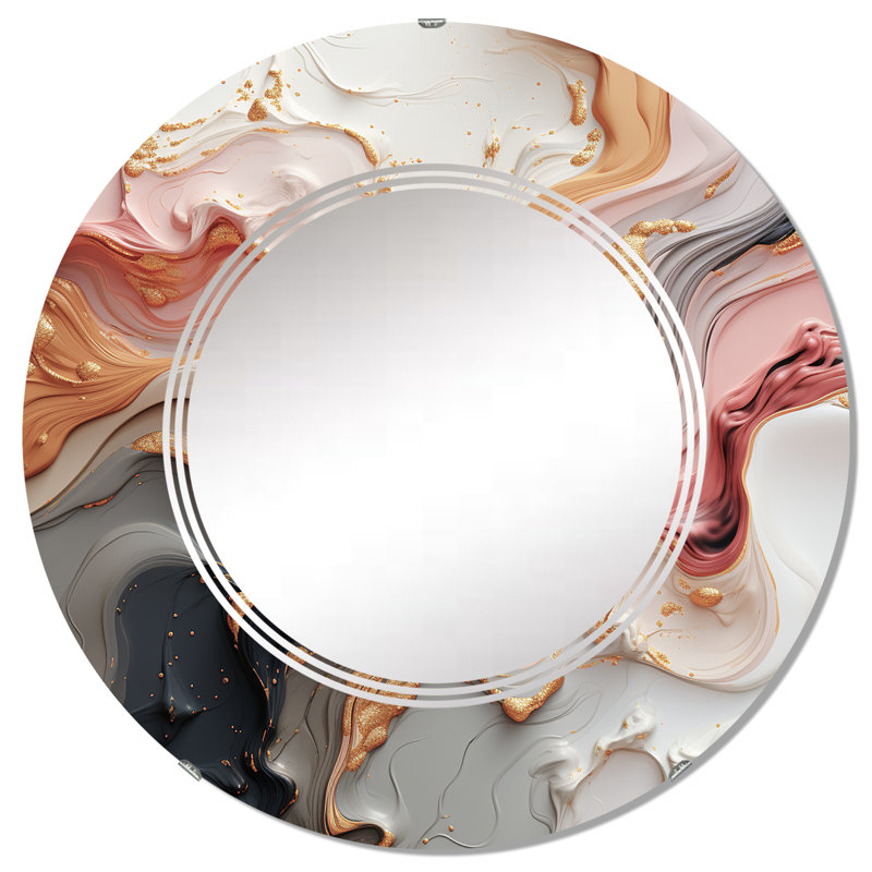 Angetenar - Miroir mural moderne rond, 32 po x 32 po