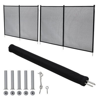 Clôture de sécurité pour piscine 4 pi x 108 pi - Grillage robuste en acier inoxydable Teslin 320GSM avec cadre en acier inoxydable | Barrière de piscine amovible et extensible pour piscines creusées / hors-terre, arrière-cour, animaux de compagnie, enfants