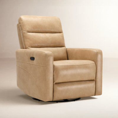 Mila 33" Genuine Leather Swivel Recliner