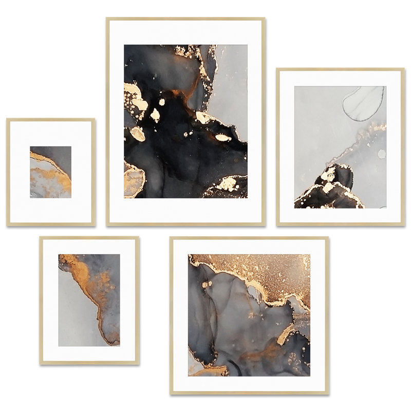Capullo Wood Picture Frame - Set of 5 with Mat, White Maple