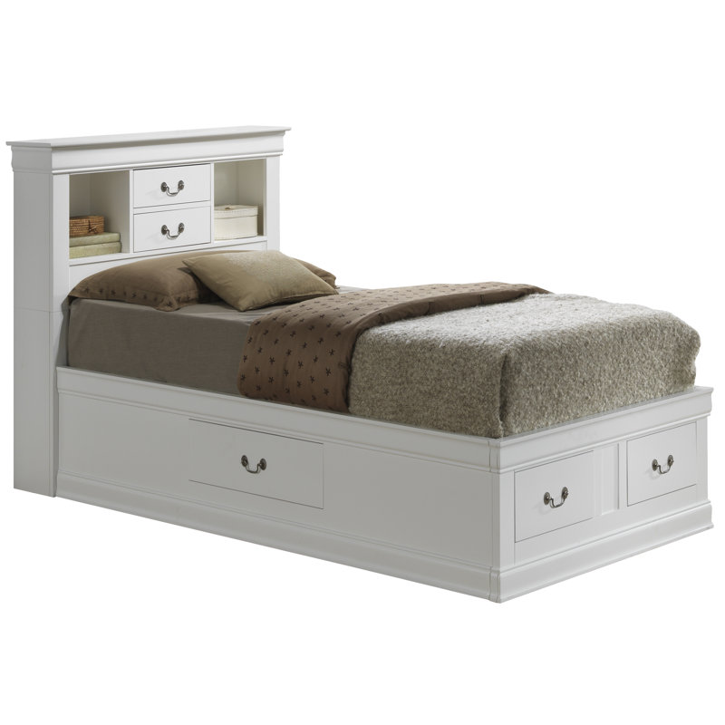 Citronelle Bookcase Storage Bed, Twin, White