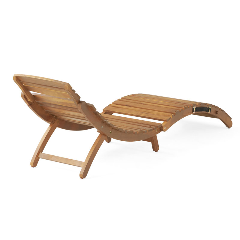 Lahaina Wood Foldable Chaise Lounge, Brown