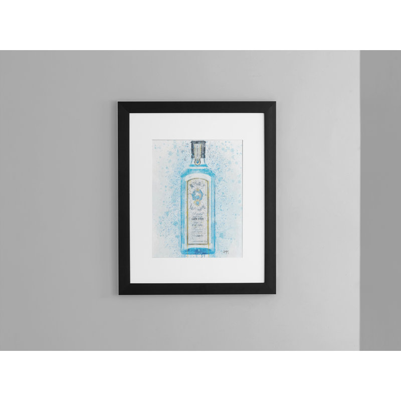Blue Gin Bottle - Single Picture Frame Print