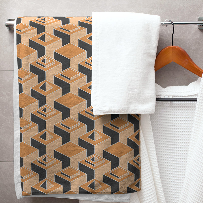 Jordao Bath Towel, Orange/Black