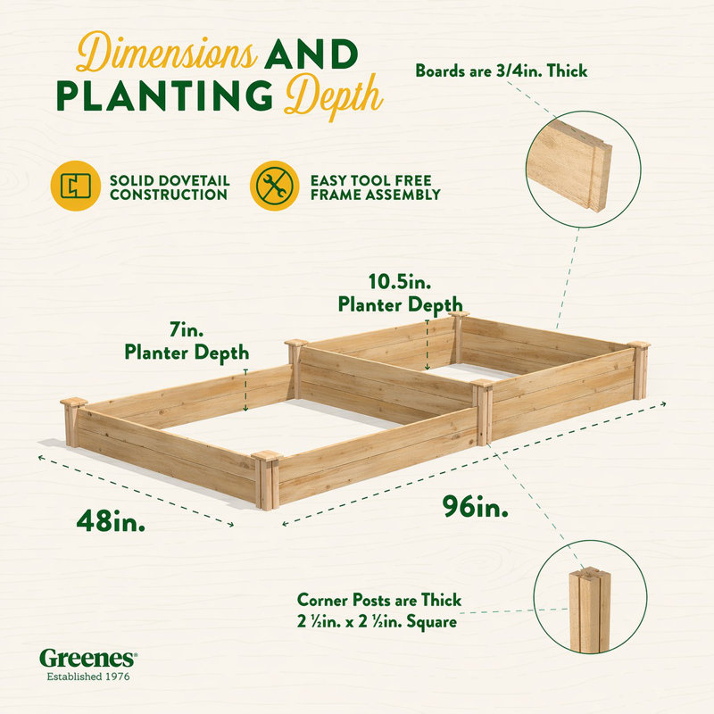 Wood Raised Garden Bed, Cedar