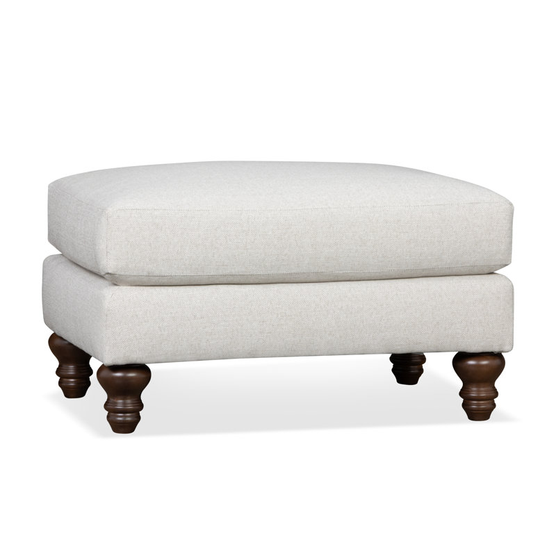 Repose-pieds rembourré Walters, Toile gris clair Macarena