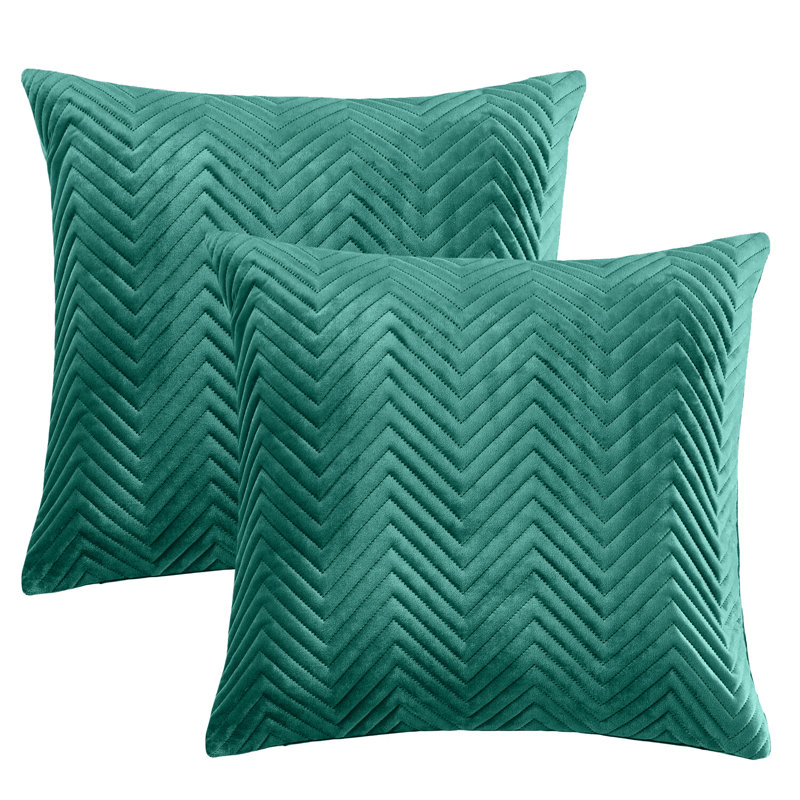 Chevron Square Throw Cushion Pad, Emerald
