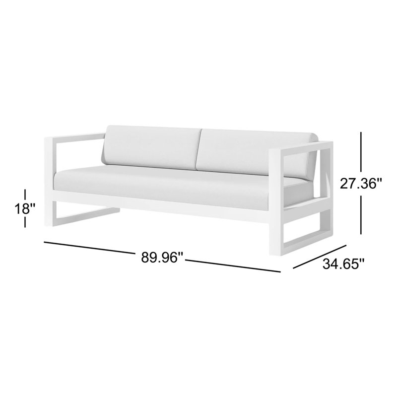 Canapé d'extérieur Camela avec coussins Sunbrella, Toile Sunbrella® naturel