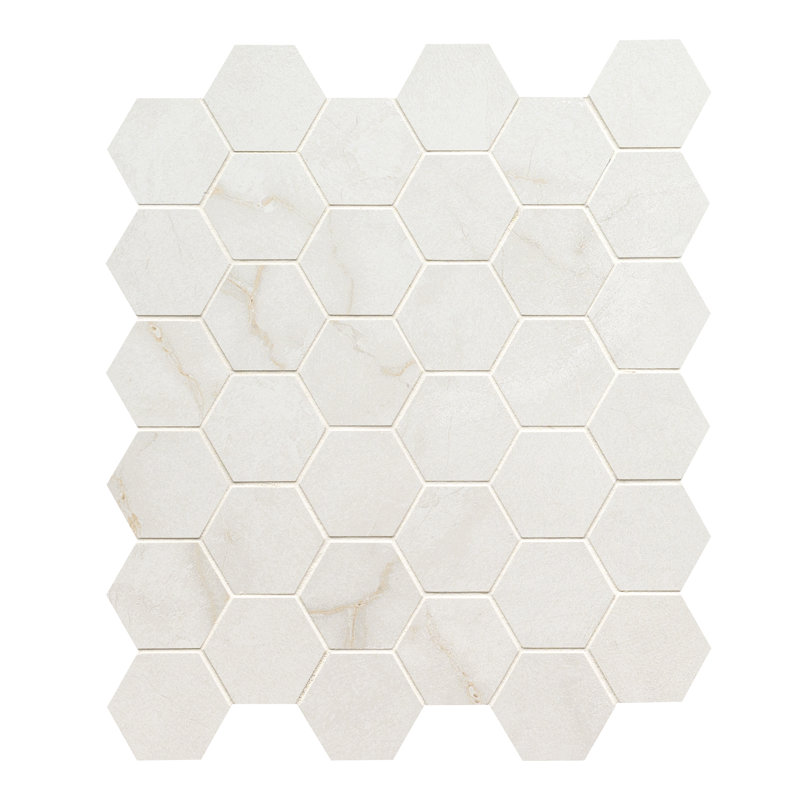 Carreau de mosaïque en porcelaine mate pour plancher et mur 12 po x 12 po Beldale Hexagon, Carmara